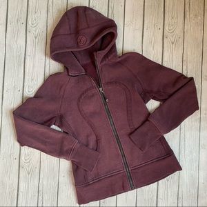Lululemon Maroon Scuba Hoodie Zip Up Size 8